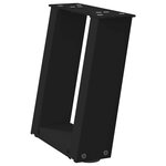 vidaXL Pieds de table basse en U 2 pièces Noir 30 x (30-31) cm Acier