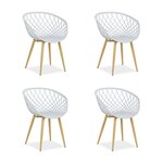 Lot de 4 chaises de jardin gris avec accoudoirs empilables