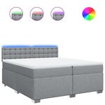 vidaXL Sommier à lattes de lit avec matelas Gris clair 200x200cm Tissu