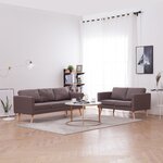 vidaXL Ensemble de canapé 2 Pièces tissu taupe