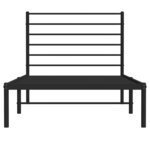 vidaXL Cadre de lit métal avec tête de lit noir 100x200 cm