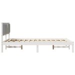 vidaXL Cadre de lit Gris clair 135 x 190 cm Pin massif