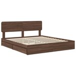 vidaXL Lit de Rangement Chêne brun 200 x 200 cm Bois d'ingénierie