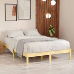 vidaXL Cadre de lit bois massif 120x190 cm petit double