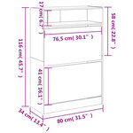 vidaXL Armoire à chaussures 2 tiroirs rabattables blanc 80x34x116 cm