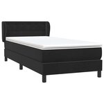 vidaXL Sommier à lattes de lit avec matelas noir 100x220 cm velours