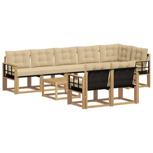 vidaXL Ensemble de canapés d'extérieur 9 pc Blanc et Beige