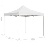 vidaXL Tente de réception pliable Aluminium 3 x 3 m Blanc
