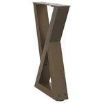 vidaXL Pieds de table basse 2 pièces Acier naturel 38 x (42-43 3) cm Acier
