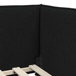 vidaXL Cadre de lit d'angle avec tête de lit Noir 100 x 200 cm tissu