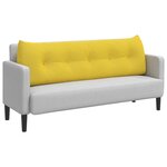 vidaXL Coussin de Dos Jaune clair 160 x 24 x 50 cm tissu