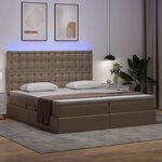 vidaXL Lit avec rangement et LED Cappuccino 200 x 200 cm Simili cuir