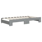 vidaXL Lit de jour avec gigogne et matelas gris clair 90x190 cm tissu