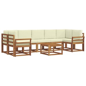 vidaXL Ensemble de canapés d'extérieur 8 Pièces Naturel et Crème