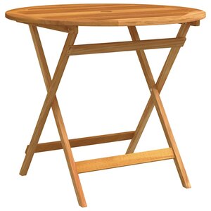 vidaXL Table de jardin pliable Ø90x75 cm Bois d'eucalyptus solide