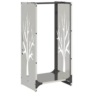vidaXL Portant de bois de chauffage 40x30x80 cm acier inoxydable