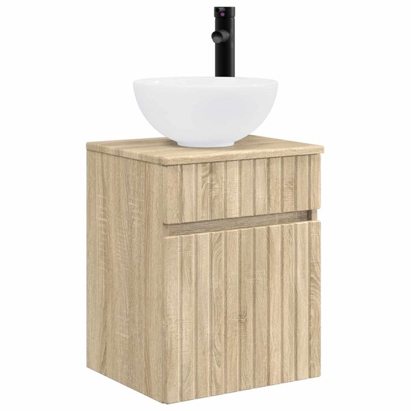 vidaXL Meuble de lavabo mural Chêne Sonoma 39 x 41 x 64 5 cm
