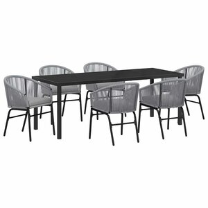 vidaXL Ensemble de salle à manger pour jardin 7 pc Anthracite