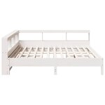vidaXL Lit bibliothèque sans matelas blanc 200x200 cm bois pin massif