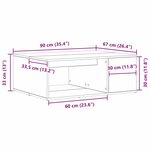 vidaXL Table Basse Chêne Noir 90x67x33 cm Bois d'Ingénierie