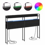 vidaXL Tête de lit de rangement Chêne noir 160 cm Bois d'ingénierie