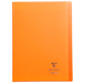 Cahier Protège-cahier Koverbook Piqué Polypro A4 96p séyès Orange Transparent CLAIREFONTAINE