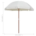 vidaXL Parasol avec mât en acier 240 cm Sable