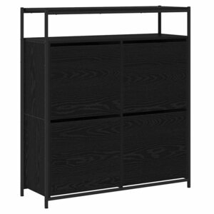 vidaXL Armoire à Chaussures avec stockage Chêne noir 100 x 34 x 112 cm