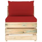 Vidaxl salon de jardin 4 pièces avec coussins bois imprégné de vert