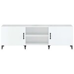 vidaXL Meuble TV blanc brillant 150x30x50 cm bois d'ingénierie