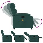 vidaXL Fauteuil de massage inclinable Vert foncé Tissu