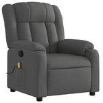 vidaXL Fauteuil de massage inclinable gris foncé tissu
