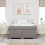vidaXL Cadre de lit avec matelas Taupe 160 x 200 cm tissu