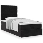 vidaXL Cadre de lit ottoman avec matelas noir 80x200 cm velours