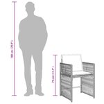 vidaXL Ensemble à manger de jardin et coussins 15 Pièces gris clair rotin