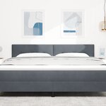 vidaXL Tête de lit LED rembourrée gris foncé 180 cm Velours