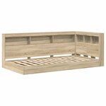 vidaXL Lit Bibliothèque Chêne sonoma 100 x 200 cm Bois d'ingénierie