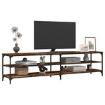 vidaXL Meuble TV chêne fumé 200x30x50 cm bois d'ingénierie et métal