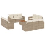 vidaXL Salon de jardin avec coussins 13 Pièces beige résine tressée