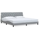 vidaXL Cadre de lit sans matelas gris clair 200x200 cm tissu
