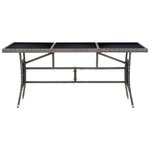 vidaXL Table de jardin Gris 170x80x74 cm Résine tressée