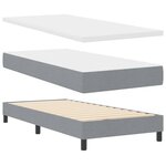 vidaXL Lit boxspring avec matelas Gris clair 90 x 190 cm tissu