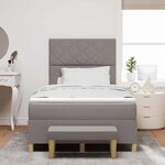 vidaXL Lit à ressorts avec matelas Taupe 120 x 190 cm tissu