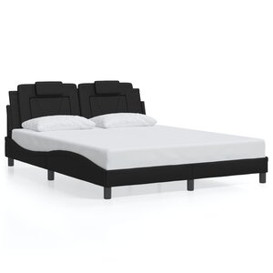 vidaXL Cadre de lit Viana sans matelas noir 160x200 cm similicuir