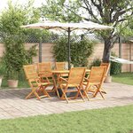 vidaXL Ensemble de salle à manger pour jardin 7 Pièces Marron