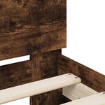 vidaXL Cadre de lit avec bandes LED Chêne fumé Bois d'ingénierie