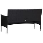 vidaXL Salon de jardin 5 Pièces avec coussins résine tressée noir