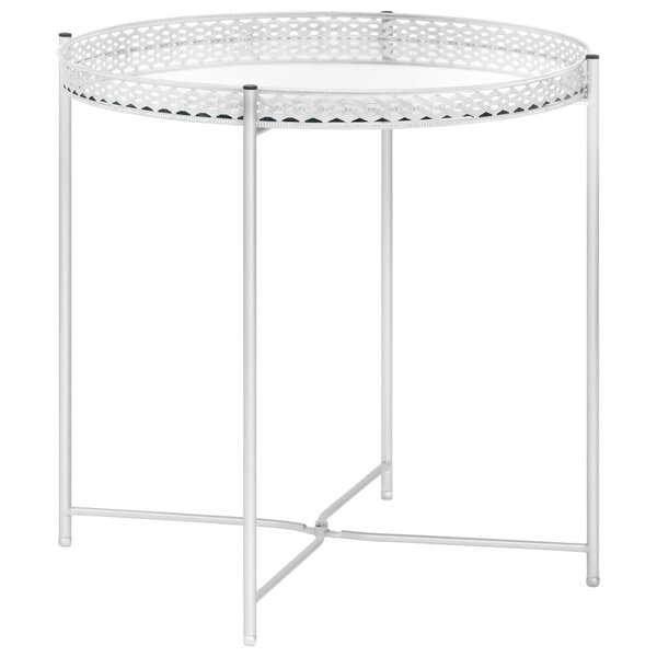 vidaXL Table d'appoint Argenté 40x40x41 cm Verre