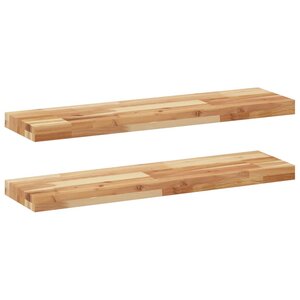 vidaXL Étagères flottantes 2 Pièces 80x20x4 cm acacia massif à l'huile