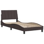 vidaXL Cadre de lit sans matelas marron foncé 90x190 cm tissu